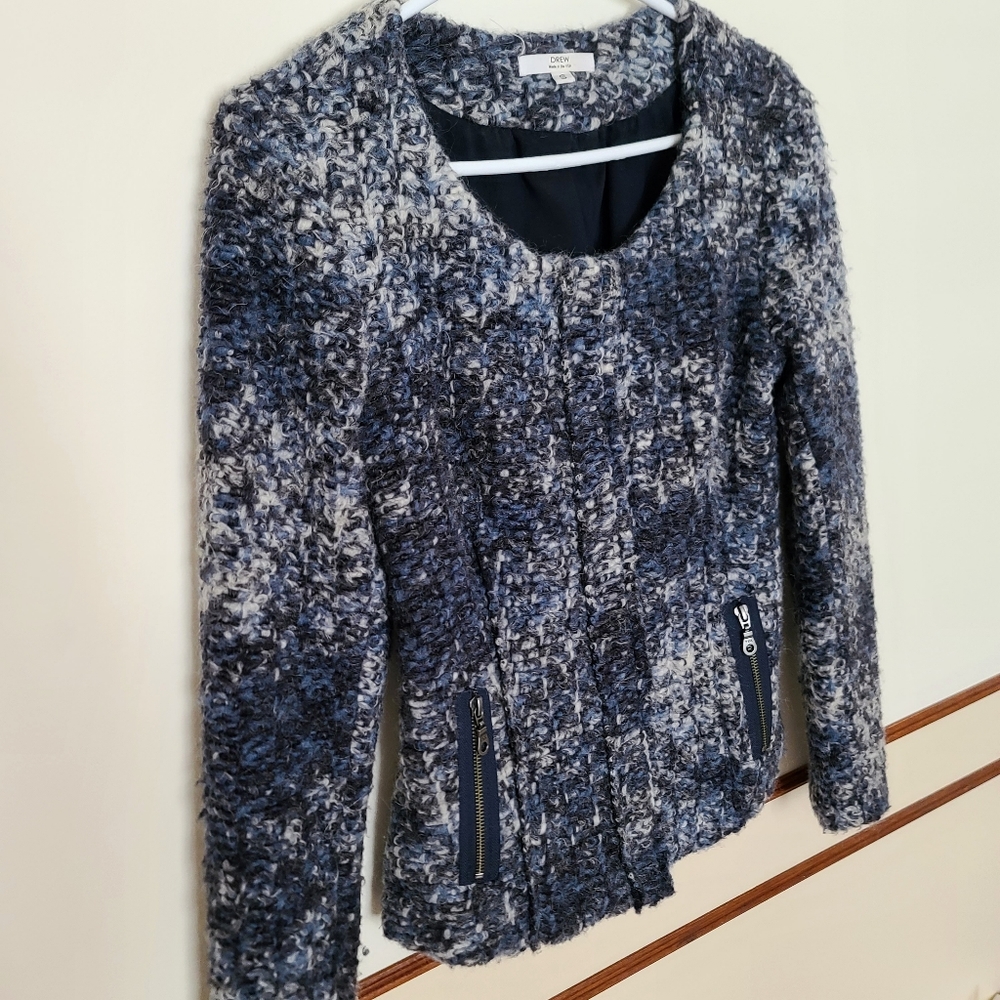 Anthropologie; DREW Tweed Blazer Jacket